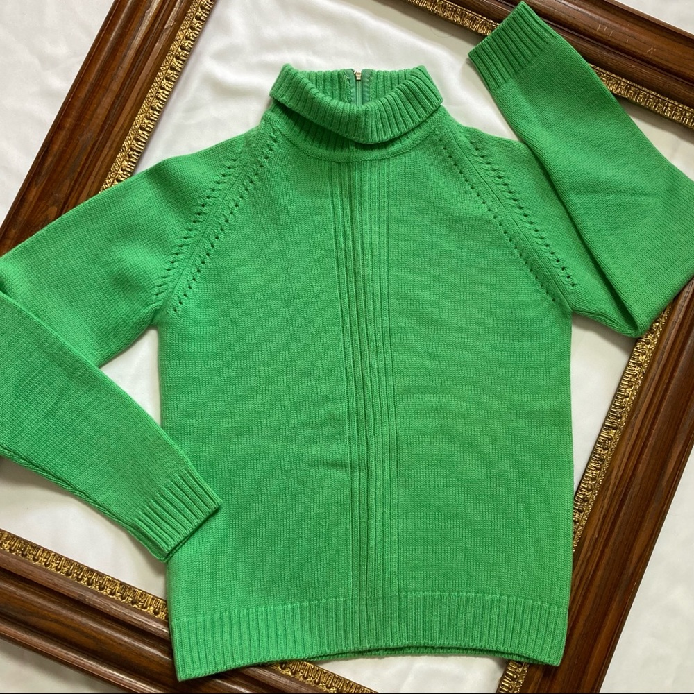 Vintage Green Sweater Turtle Neck